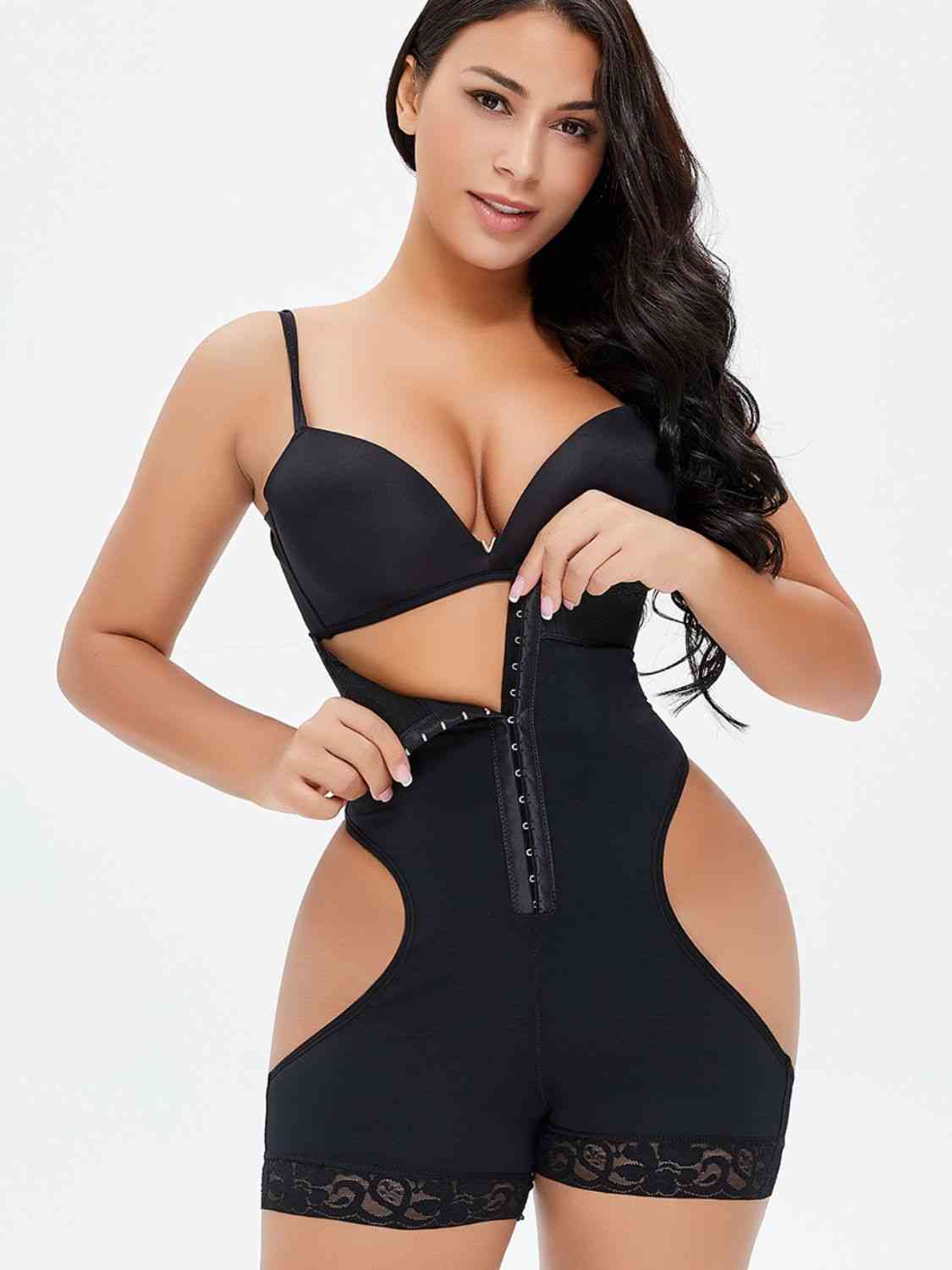 Full Size Hook-and-Eye Under-Bust Shaping Bodysuit - TRENDMELO