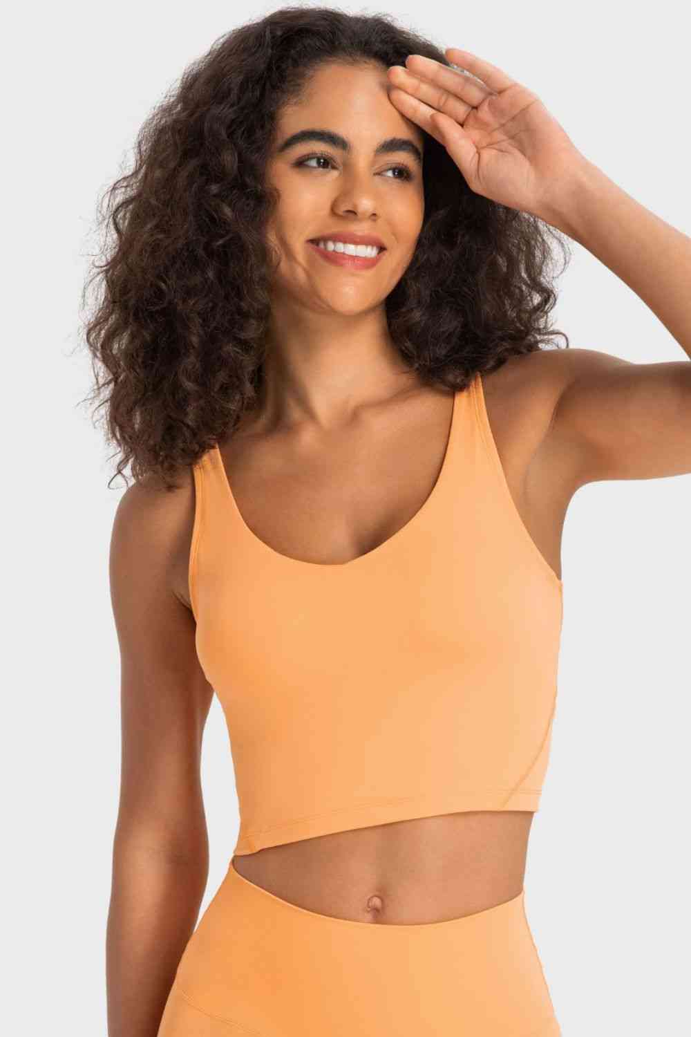 Deep V-Neck Crop Sports Bra - TRENDMELO