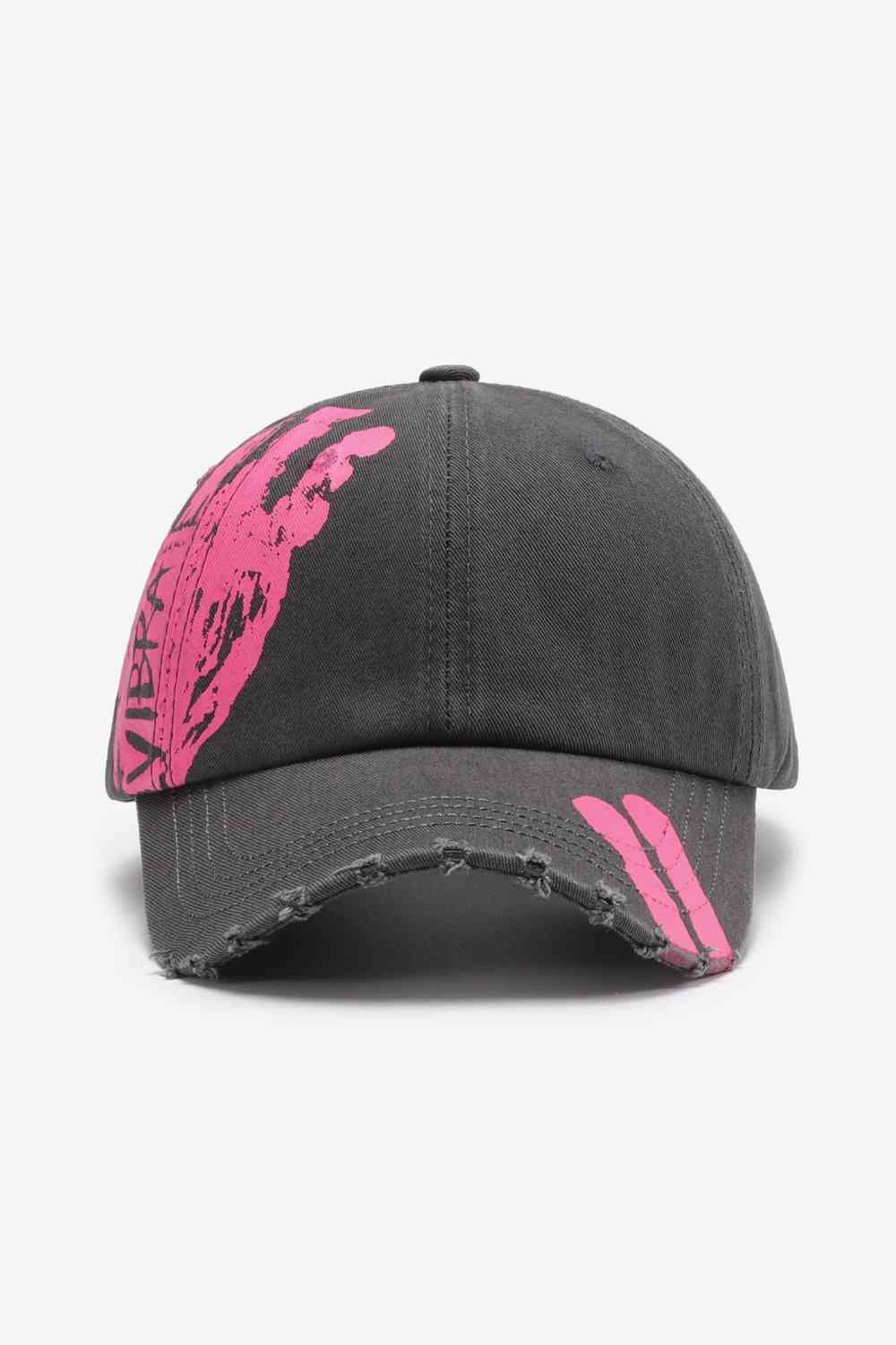 VIBRA Graphic Distressed Adjustable Baseball Cap - TRENDMELO