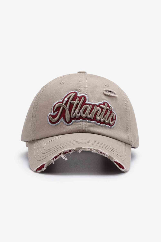 ATLANTIC Graphic Distressed Baseball Cap - TRENDMELO