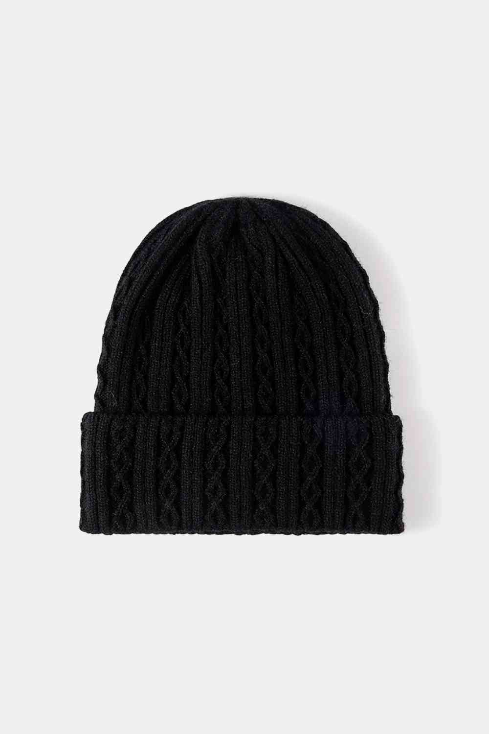 Mixed Knit Cuff Beanie - TRENDMELO