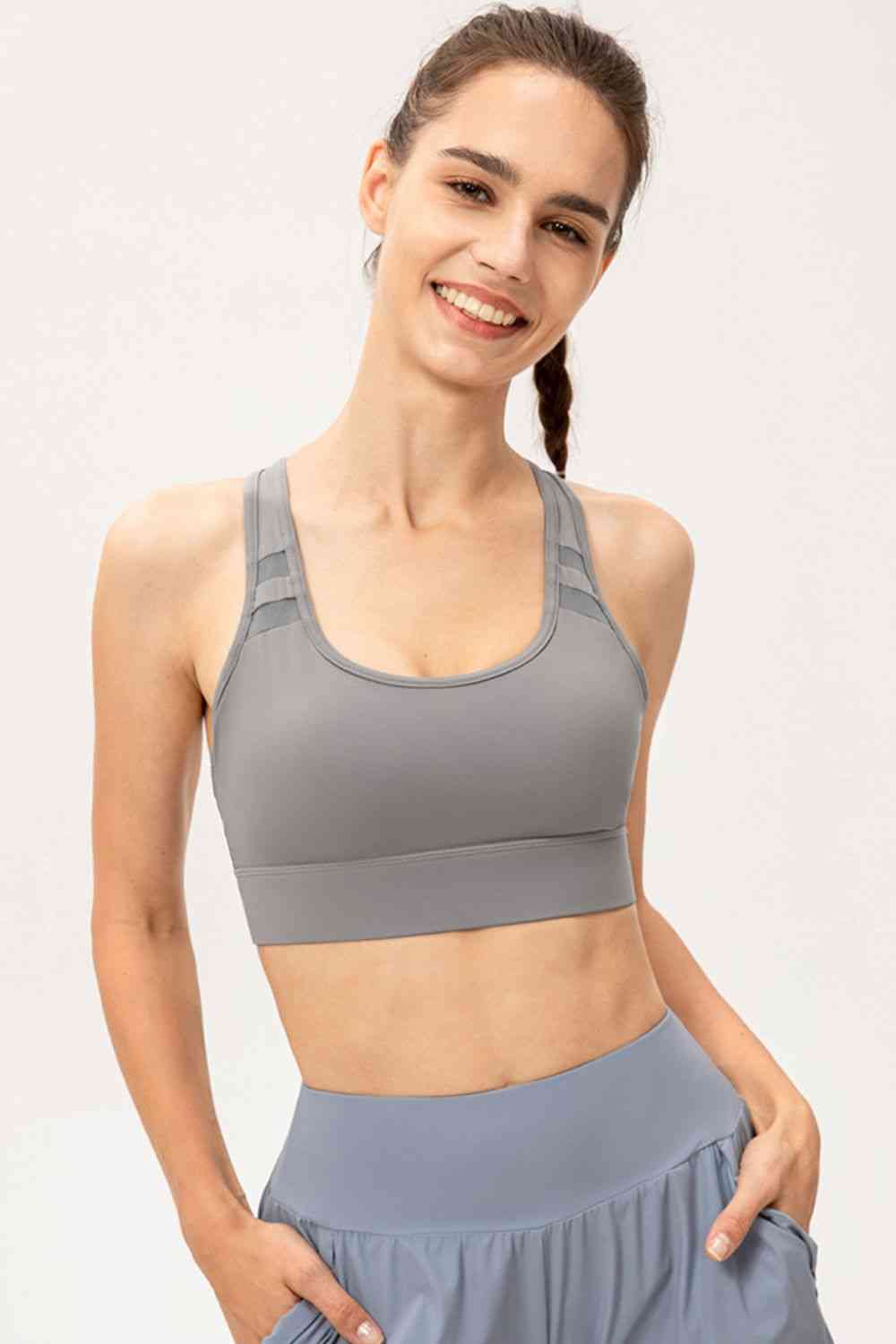 Scoop Neck Long Sports Bra - TRENDMELO