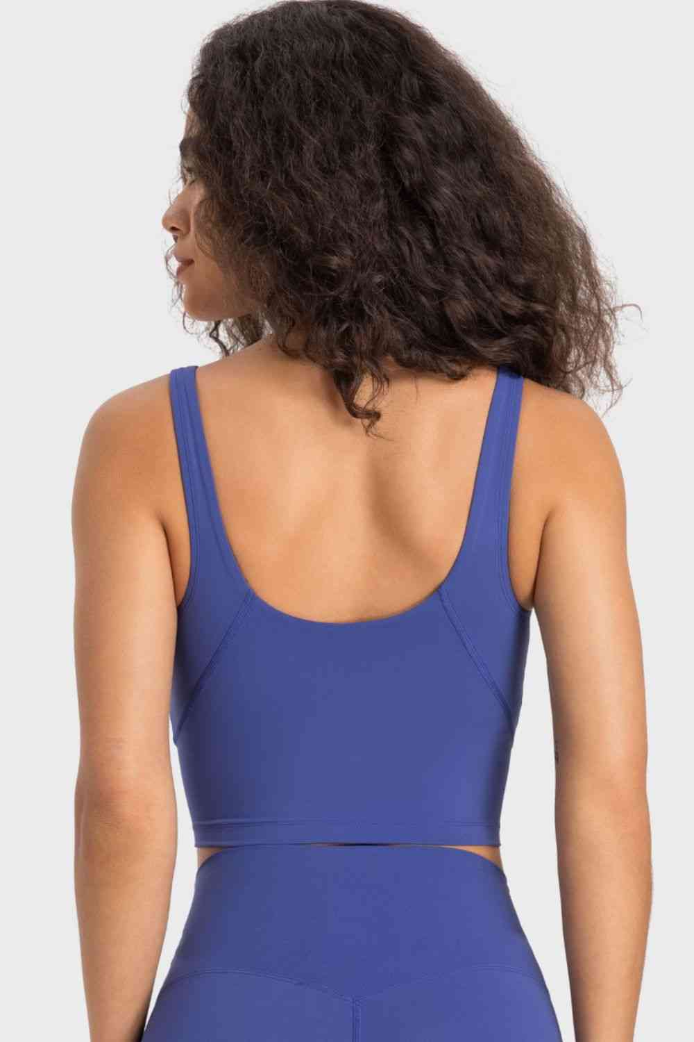 Deep V-Neck Crop Sports Bra - TRENDMELO