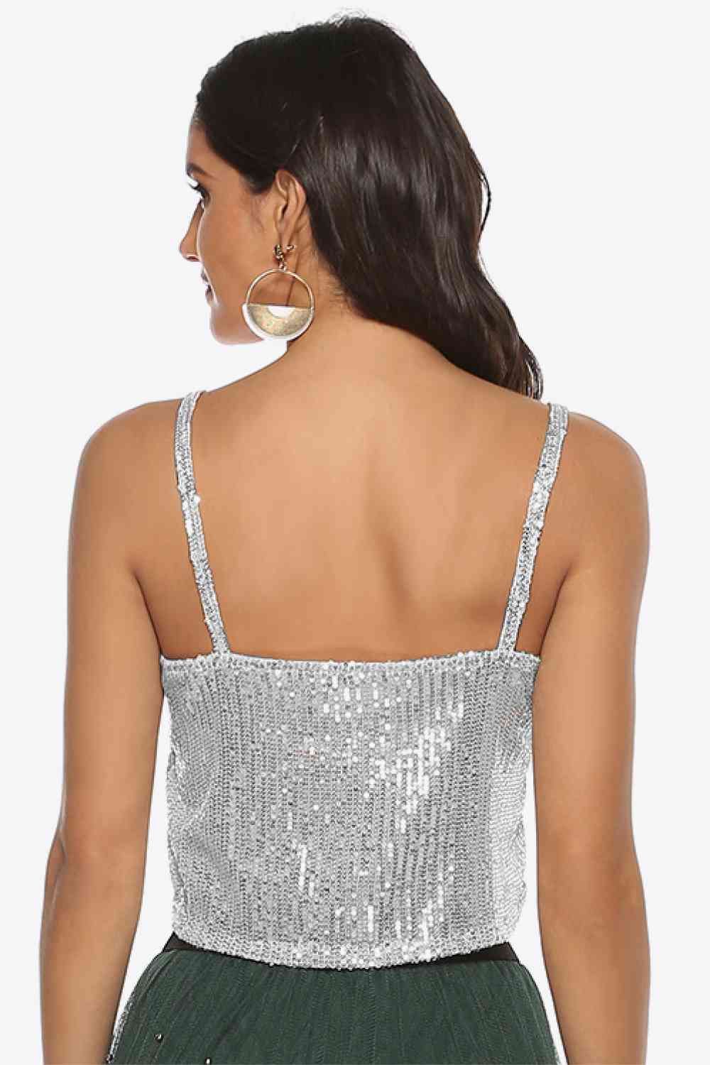 Sequin Cropped Cami - TRENDMELO