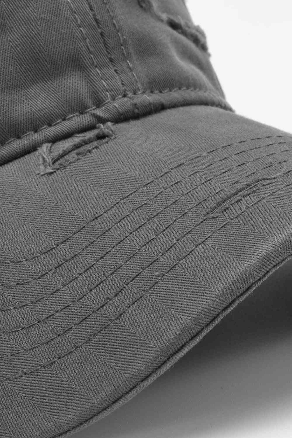 Distressed Adjustable Baseball Cap - TRENDMELO