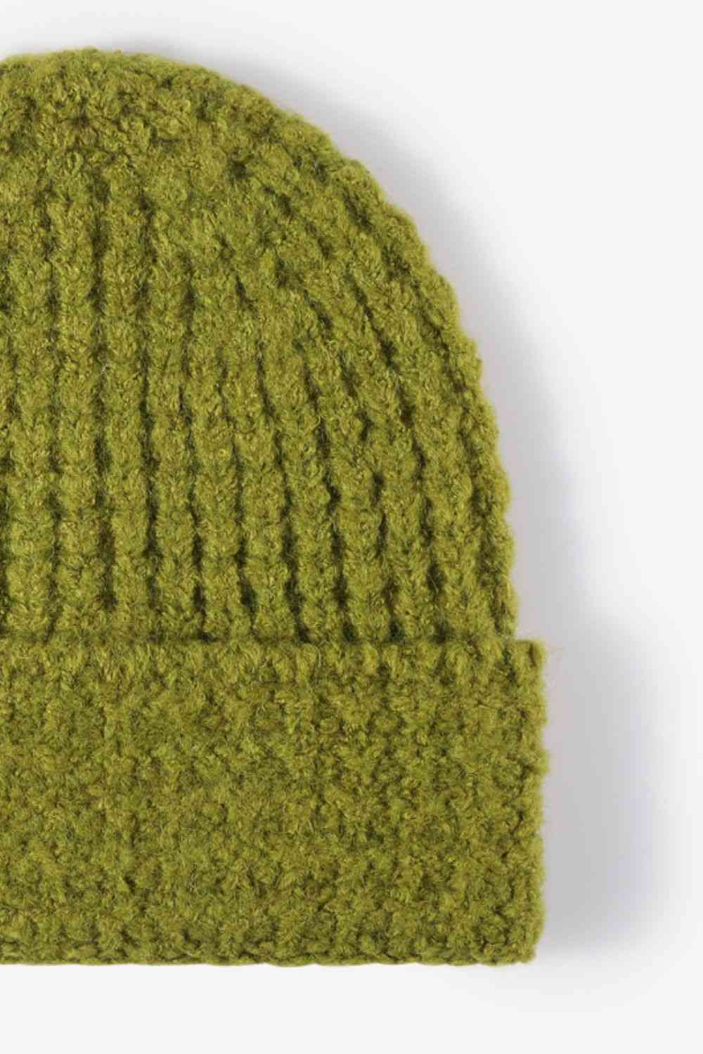 Waffle-Knit Cuff Beanie - TRENDMELO