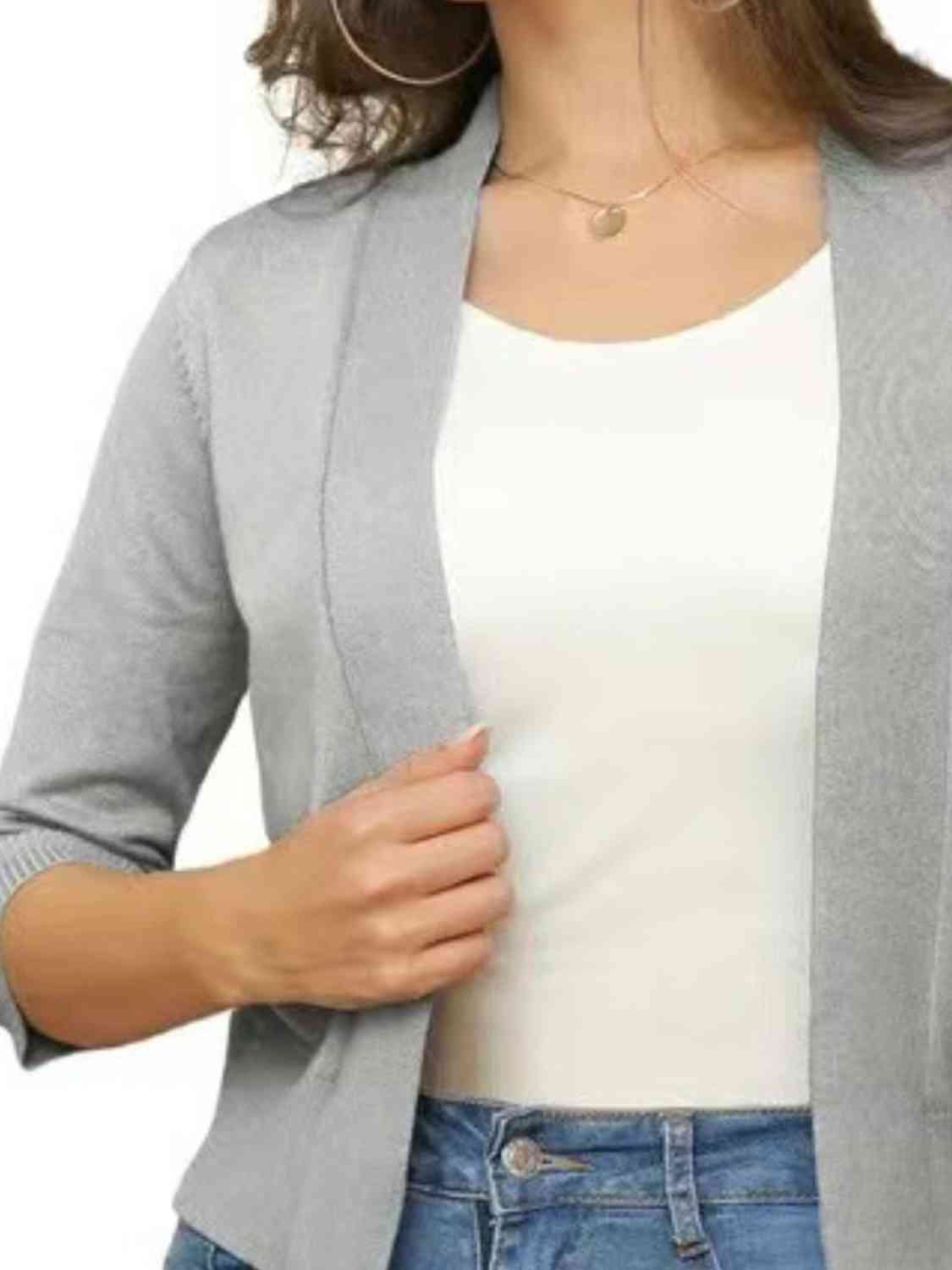 Open Front Cardigan - TRENDMELO