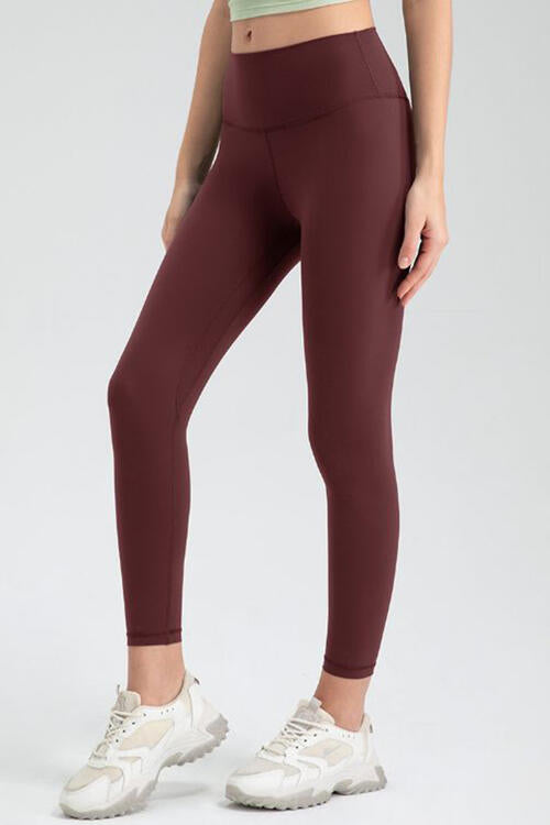 Wide Waistband Slim Fit Active Leggings - TRENDMELO