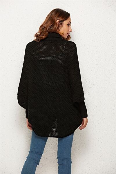 Open Front Batwing Sleeve Cardigan - TRENDMELO