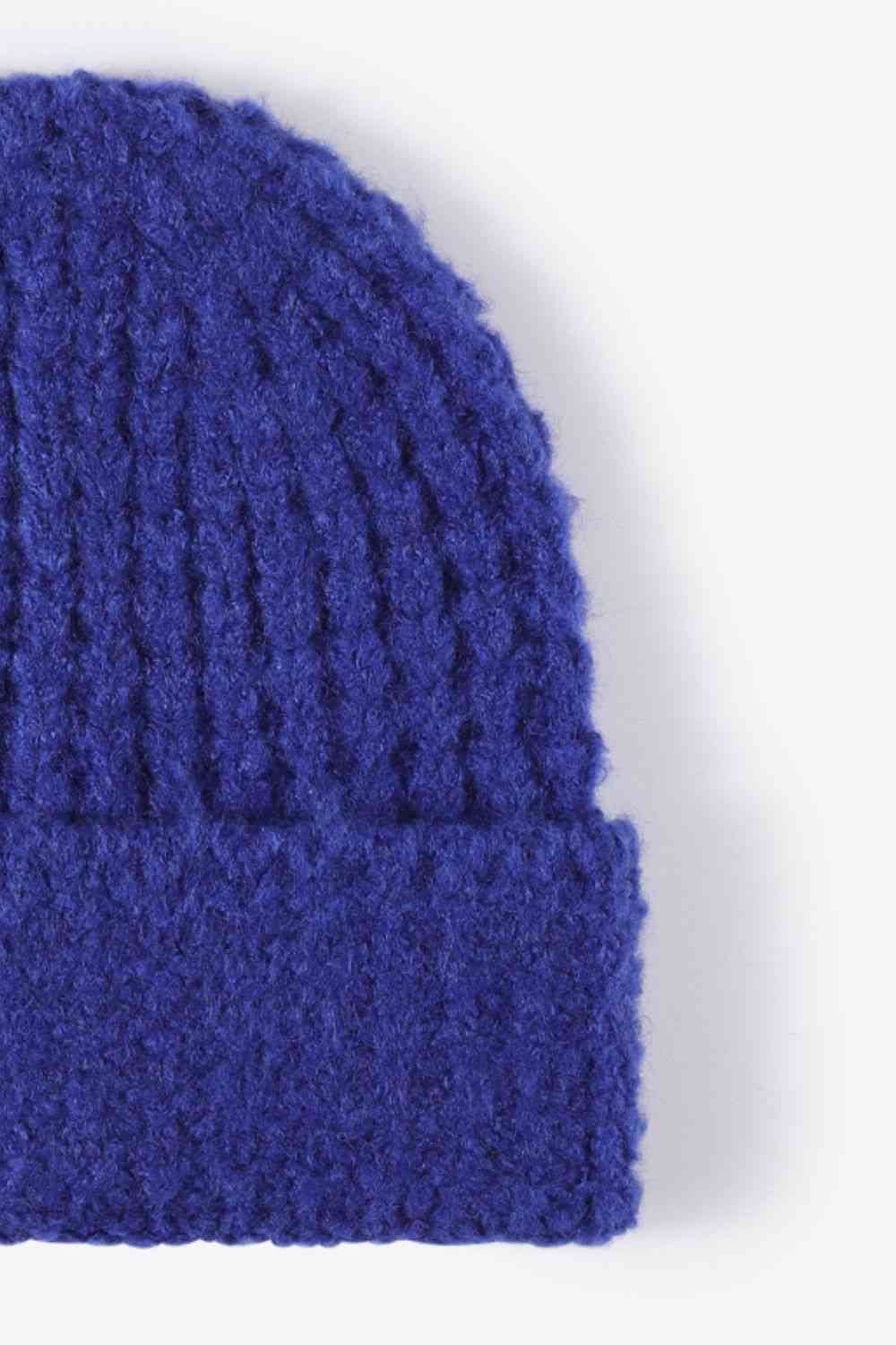 Waffle-Knit Cuff Beanie - TRENDMELO