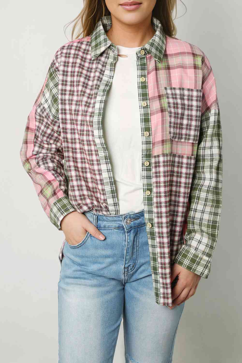 Plaid Button Down Collared Shirt - TRENDMELO