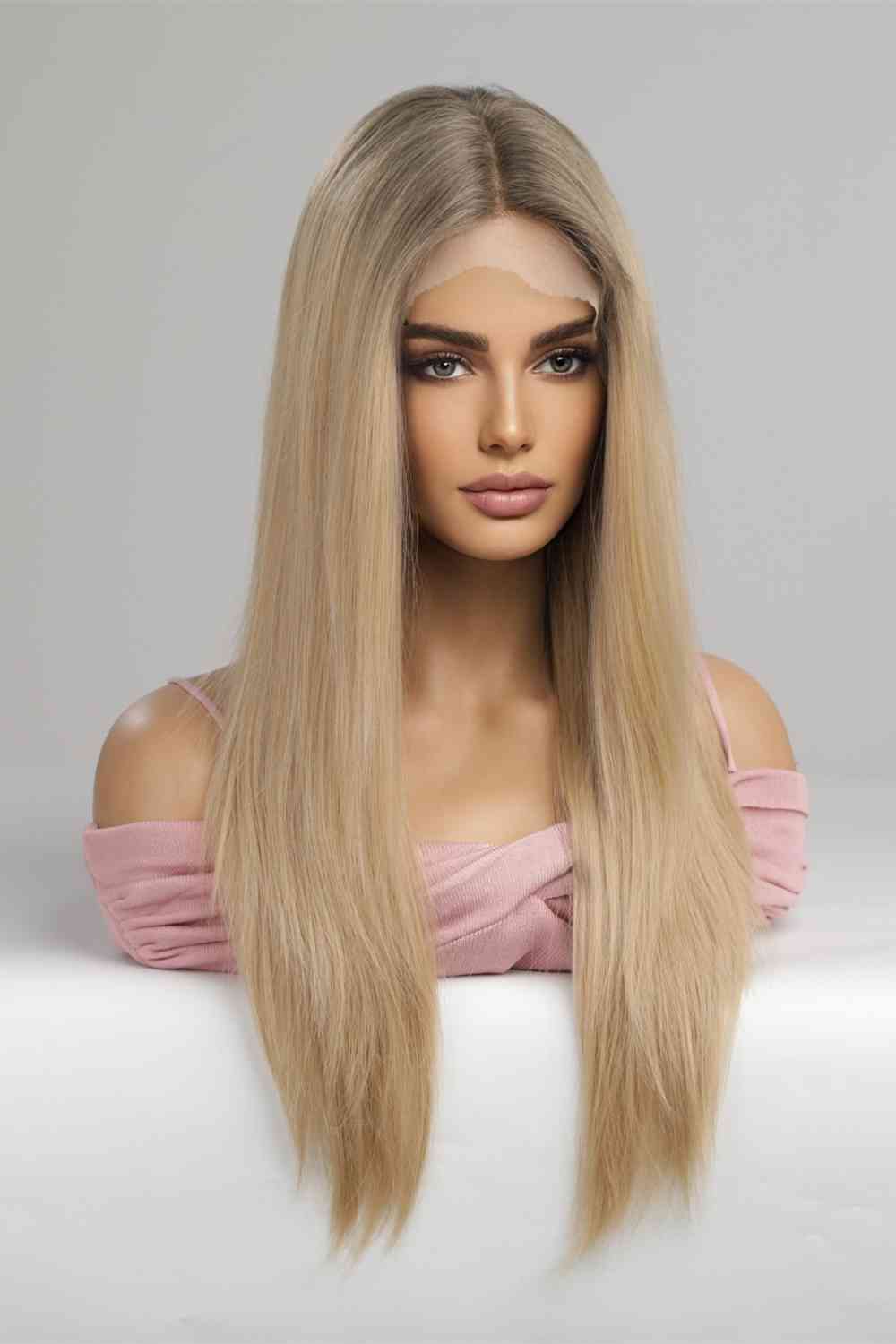 13*2" Lace Front Wigs Synthetic Long Straight 24'' 150% Density - TRENDMELO