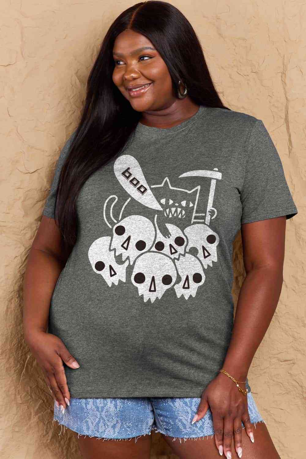 Simply Love Full Size Graphic BOO Cotton T-Shirt - TRENDMELO