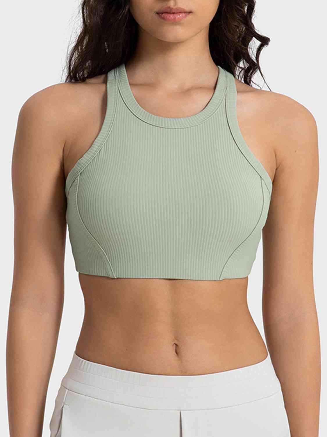 Wide Strap Cropped Sport Tank - TRENDMELO