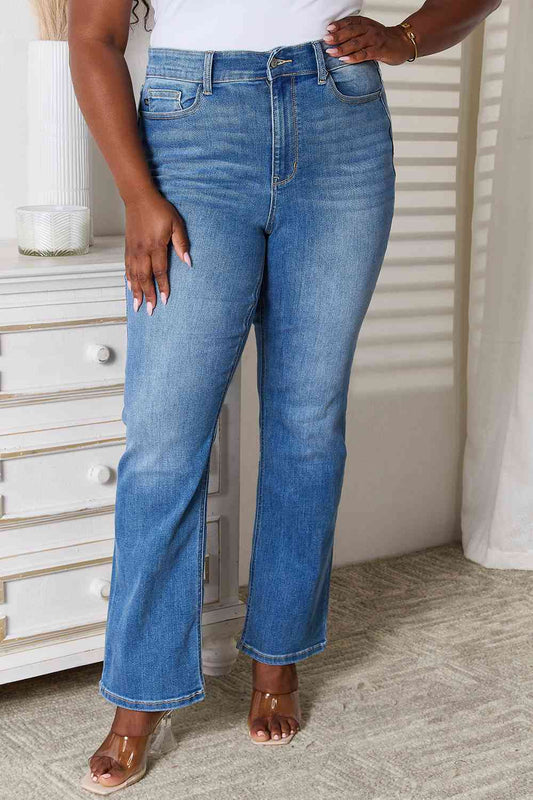 Judy Blue Full Size Bootcut Jeans with Pockets - TRENDMELO