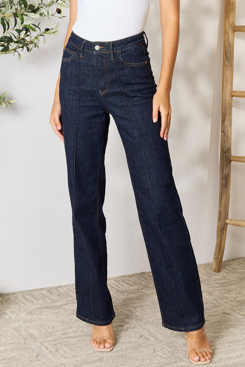 Judy Blue Full Size High Waist Wide Leg Jeans - TRENDMELO