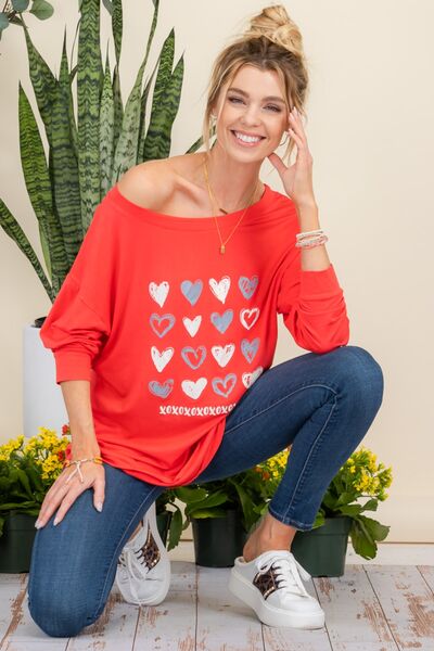 Celeste Full Size Heart Graphic Long Sleeve T-Shirt - TRENDMELO