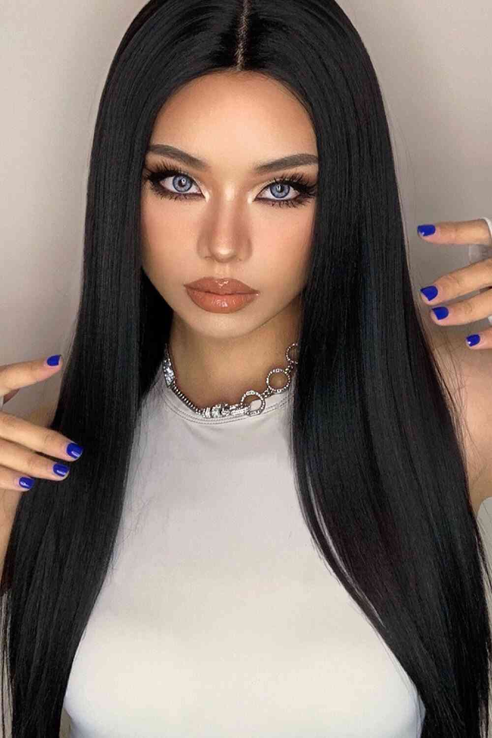 13*2" Long Lace Front Straight Synthetic Wigs 26" Long 150% Density - TRENDMELO