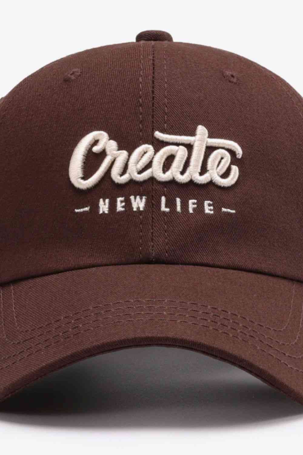 CREATE NEW LIFE Adjustable Cotton Baseball Cap - TRENDMELO