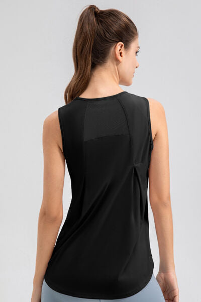 Round Neck Wide strap Active Tank - TRENDMELO