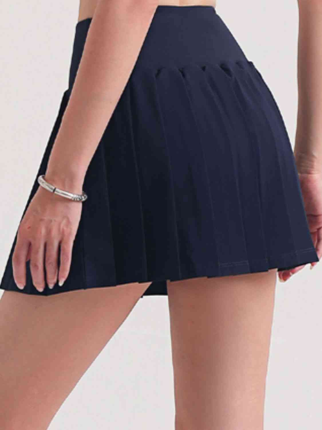 Pleated Elastic Waistband Sports Skirt - TRENDMELO