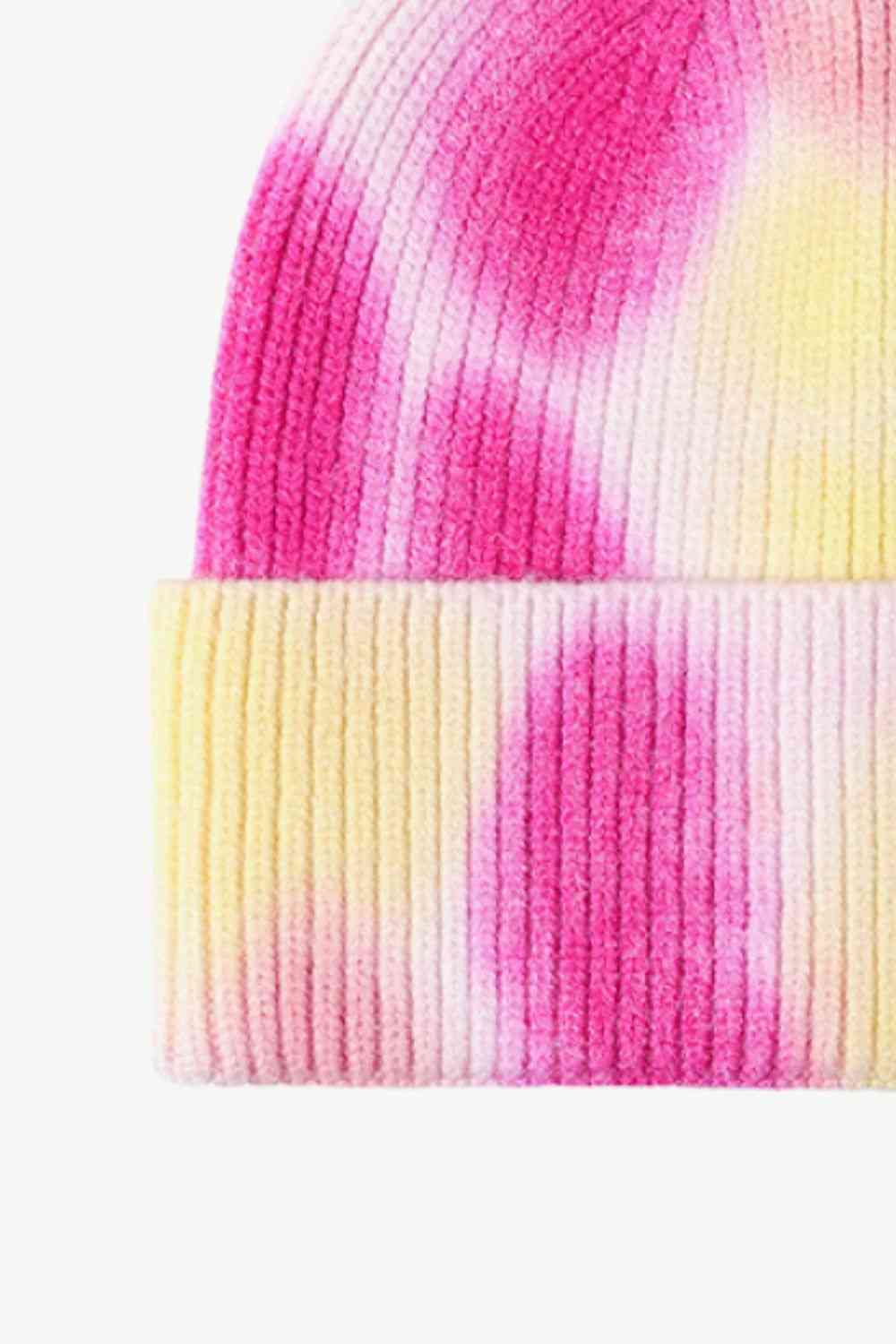 Tie-Dye Cuffed Knit Beanie - TRENDMELO