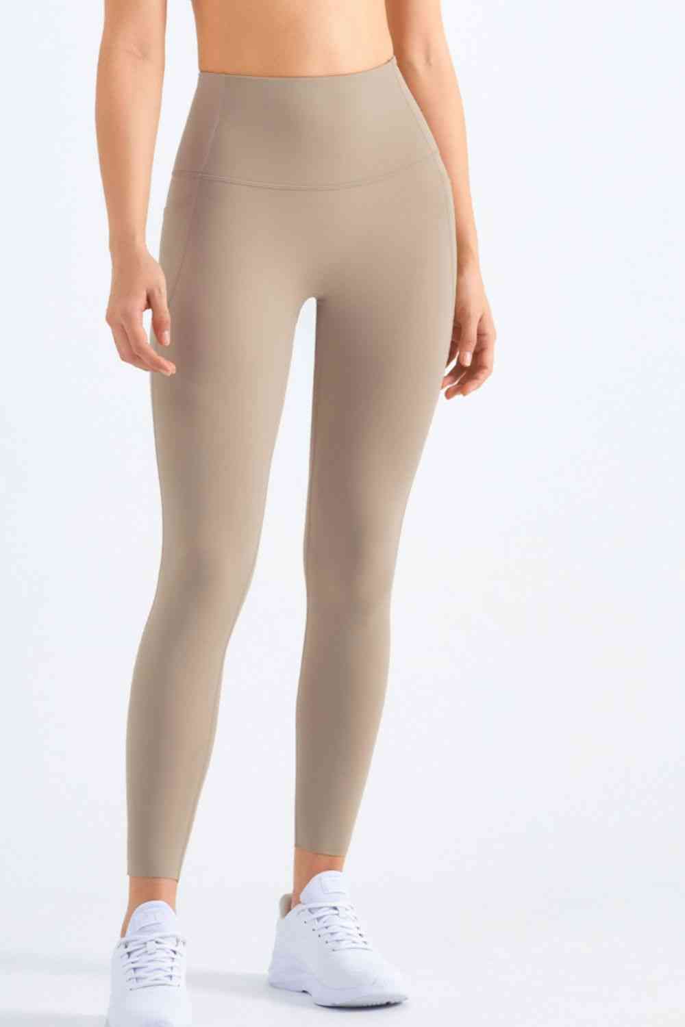 Highly Stretchy Elastic Waistband Pocket Yoga Leggings - TRENDMELO