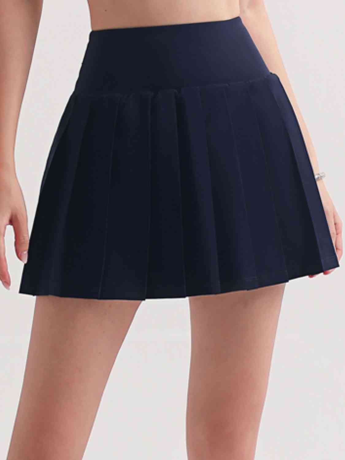 Pleated Elastic Waistband Sports Skirt - TRENDMELO