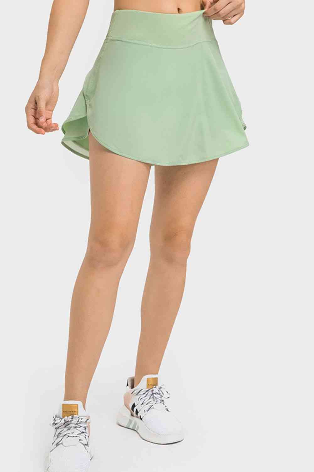 Wide Waistband Sports Skort - TRENDMELO