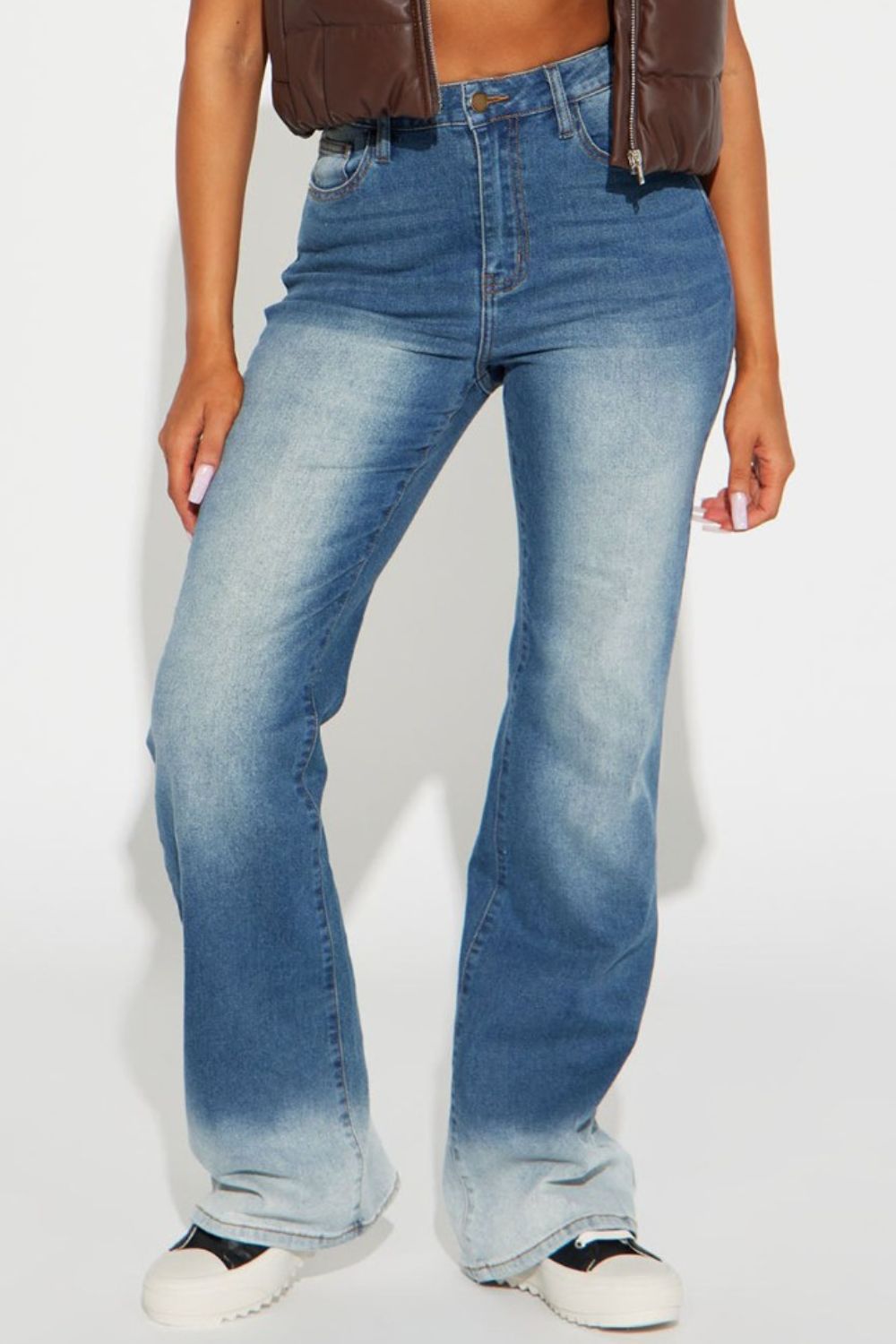 Pocketed Buttoned Straight Jeans - TRENDMELO