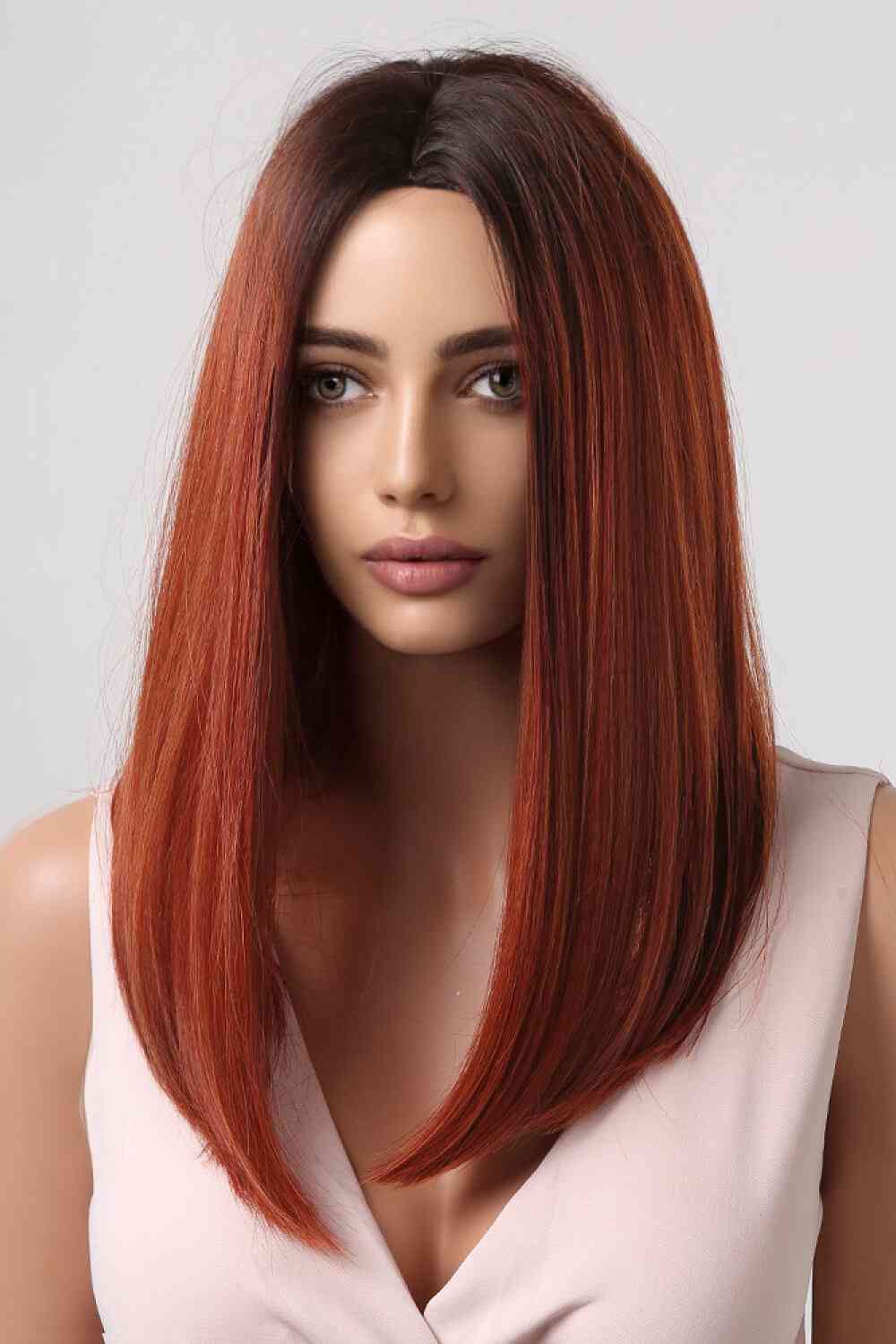 13*2" Full-Machine Wigs Synthetic Mid-Length Straight 27" - TRENDMELO