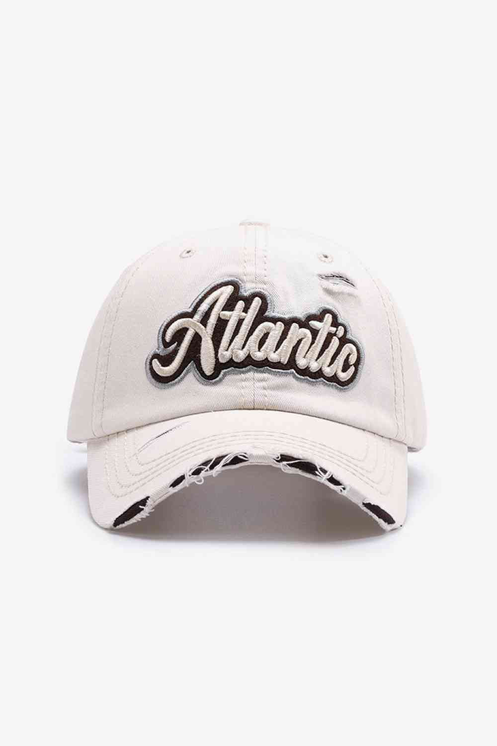 ATLANTIC Graphic Distressed Baseball Cap - TRENDMELO