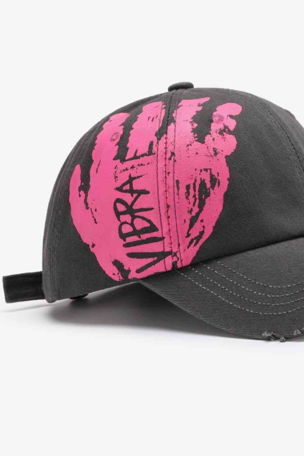 VIBRA Graphic Distressed Adjustable Baseball Cap - TRENDMELO