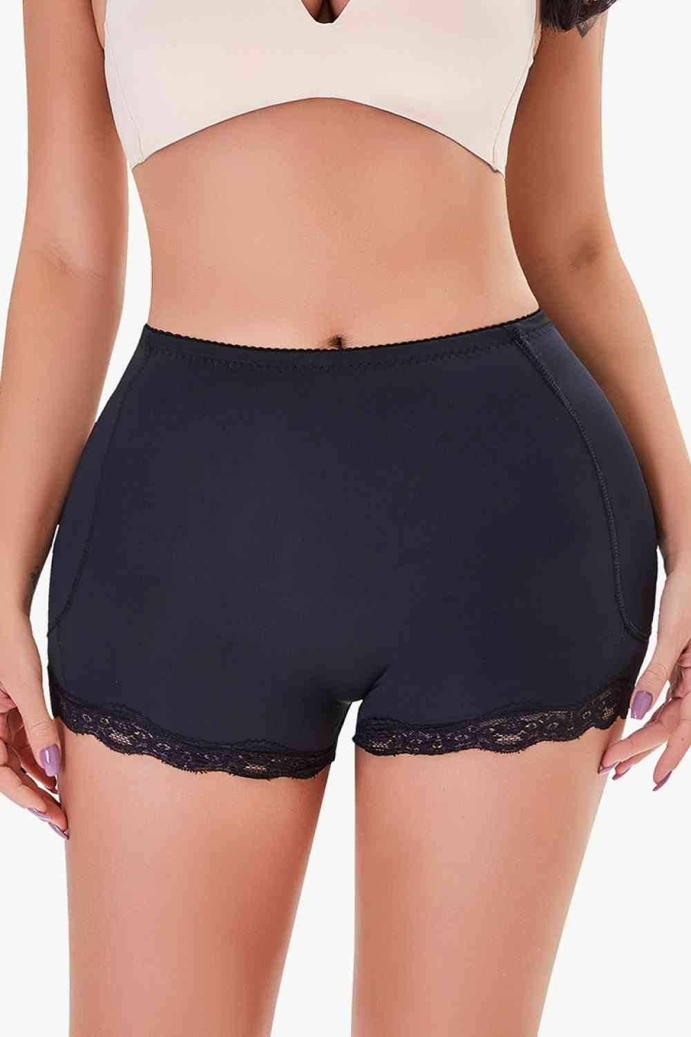 Full Size Lace Trim Shaping Shorts - TRENDMELO