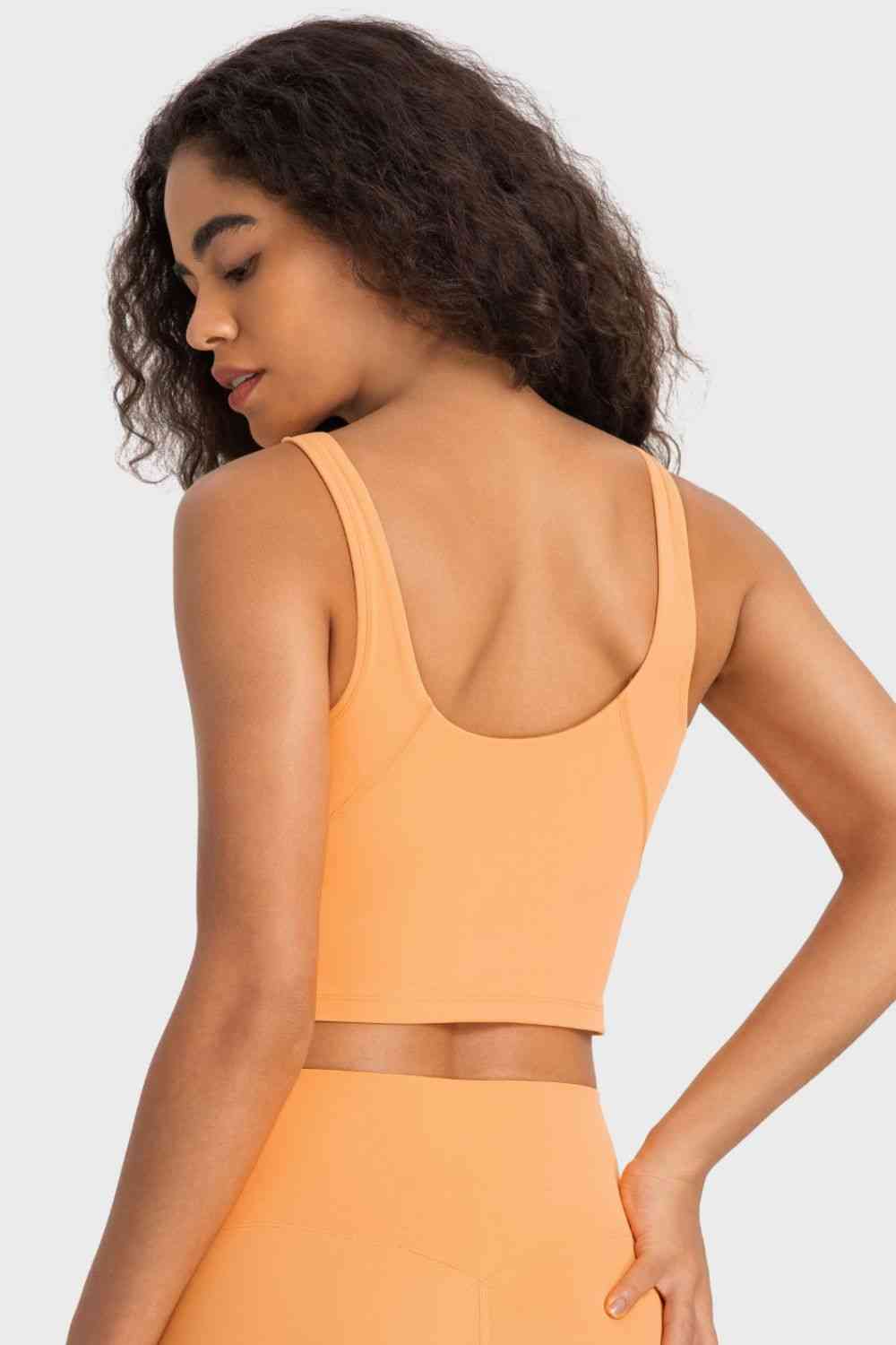 Deep V-Neck Crop Sports Bra - TRENDMELO