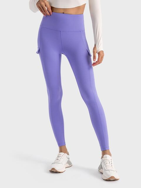 Wide Waistband Sports Leggings - TRENDMELO