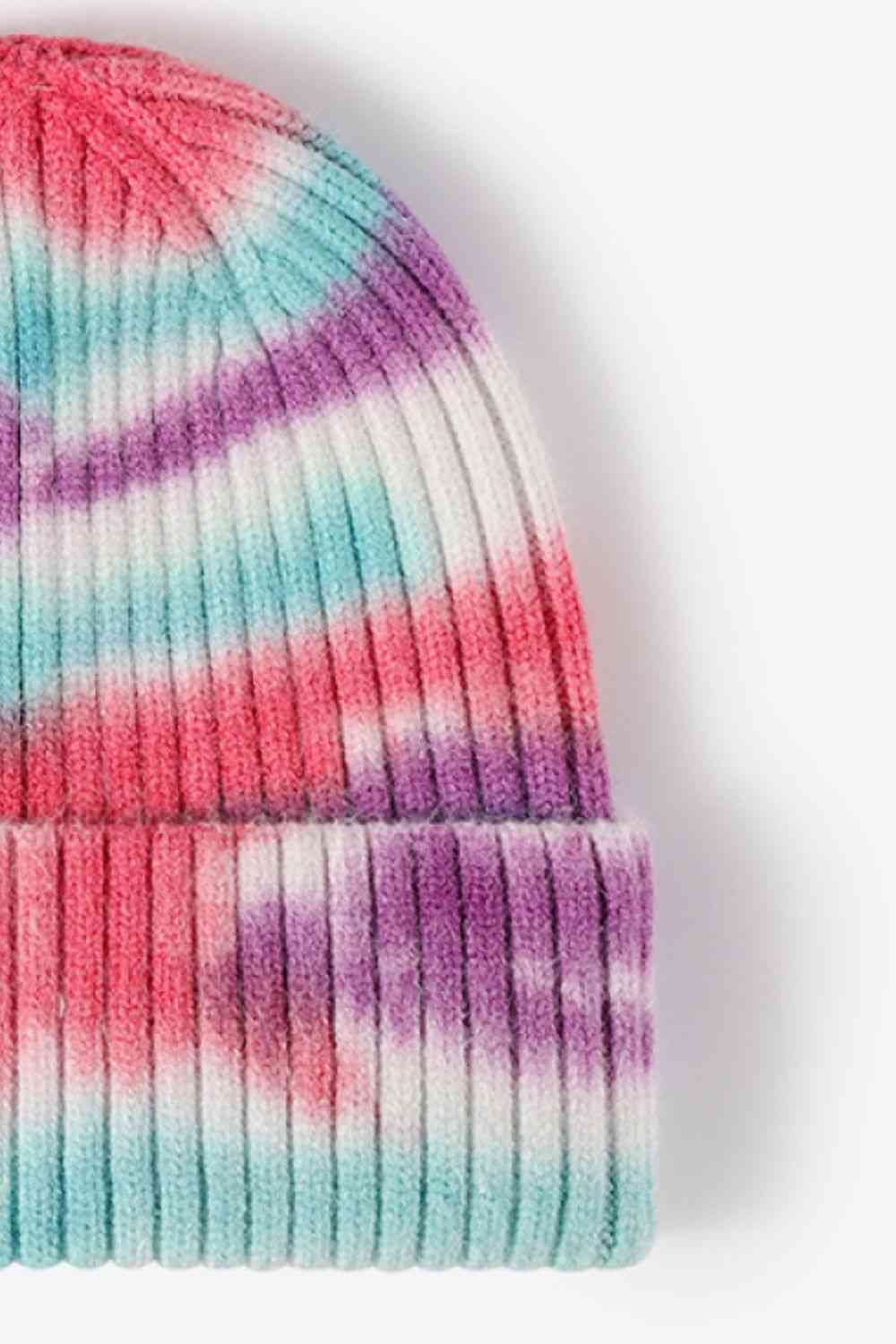 Tie-Dye Ribbed Knit Beanie - TRENDMELO