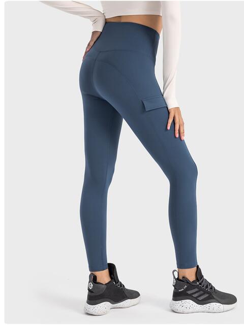 Wide Waistband Sports Leggings - TRENDMELO