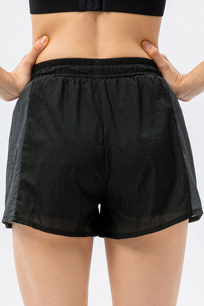 Color Block Drawstring Active Shorts - TRENDMELO