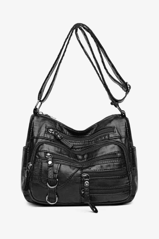 Multi-Pocket PU Leather Crossbody Bag - TRENDMELO