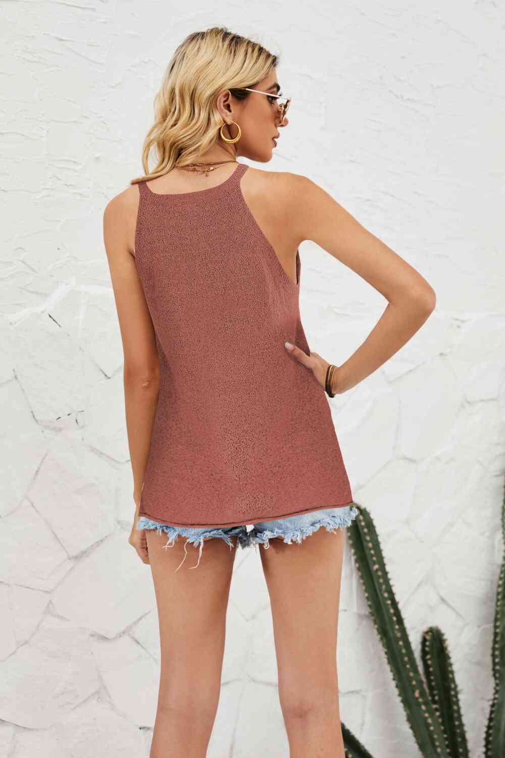 Grecian Neck Knit Tank - TRENDMELO