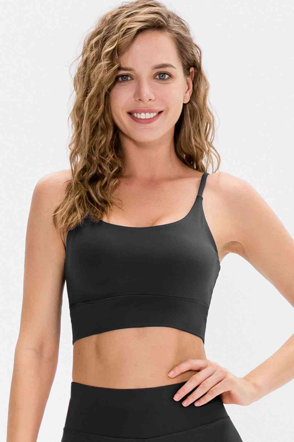 Scoop Neck Long Active Bra - TRENDMELO