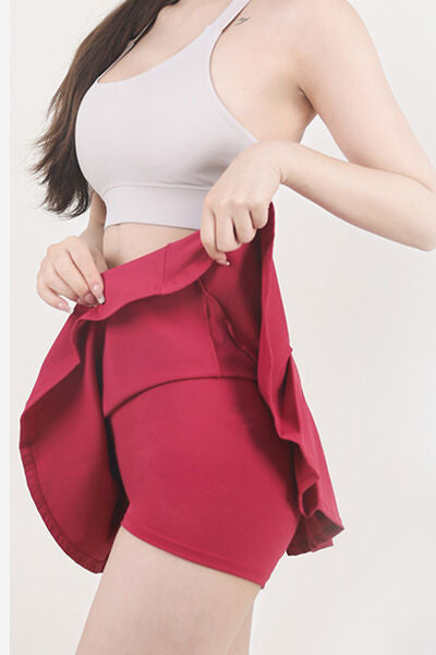 High Waist Pleated Active Skirt - TRENDMELO