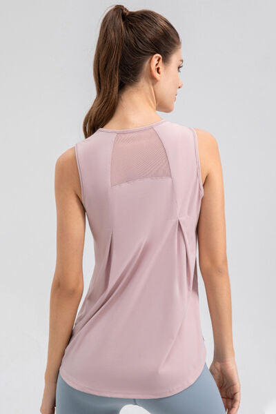 Round Neck Wide strap Active Tank - TRENDMELO