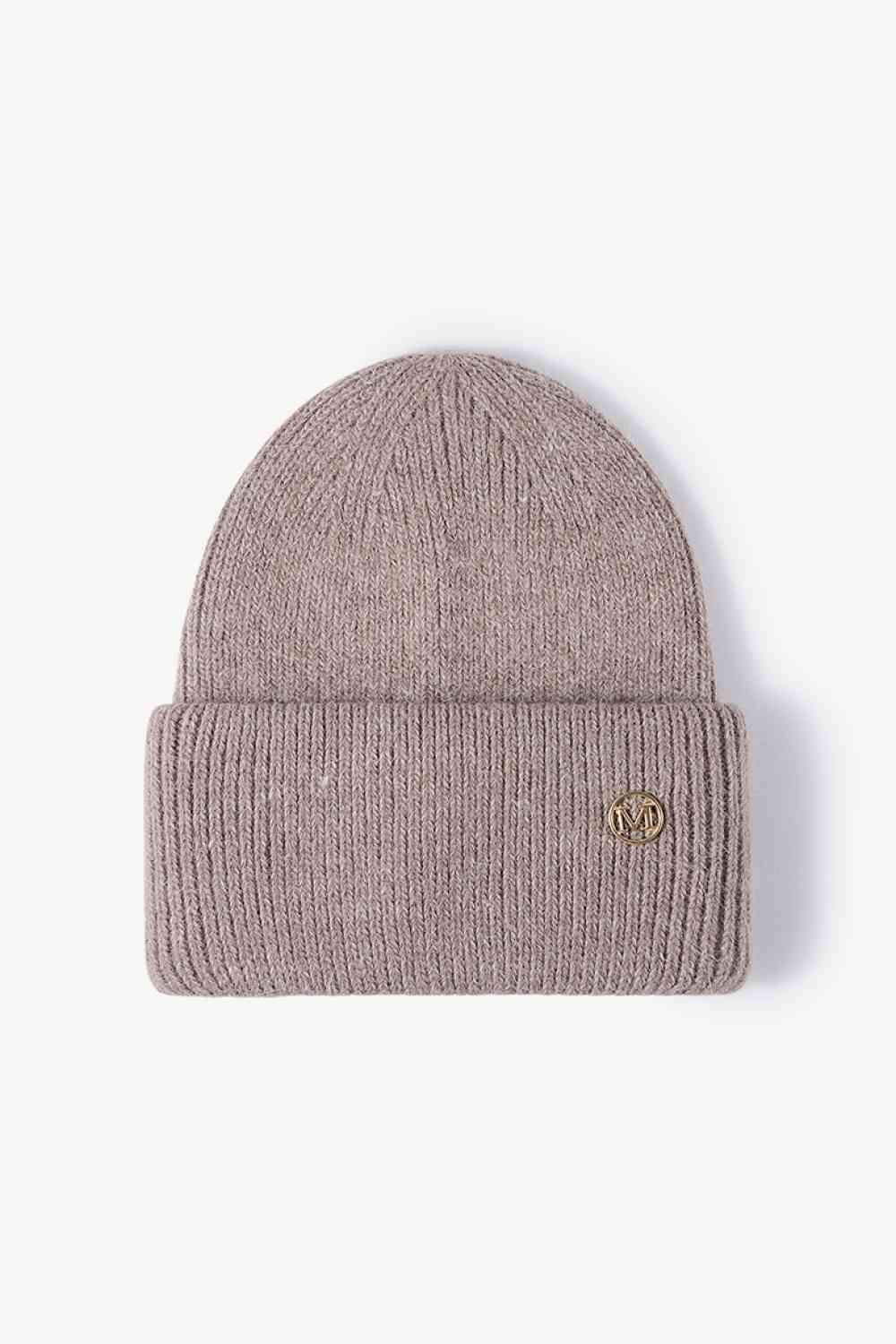 M Rib-Knit Cuff Beanie - TRENDMELO