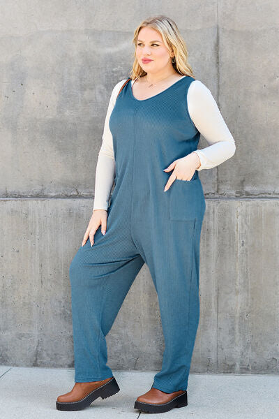 Double Take Full Size Sleeveless Straight Jumpsuit - TRENDMELO