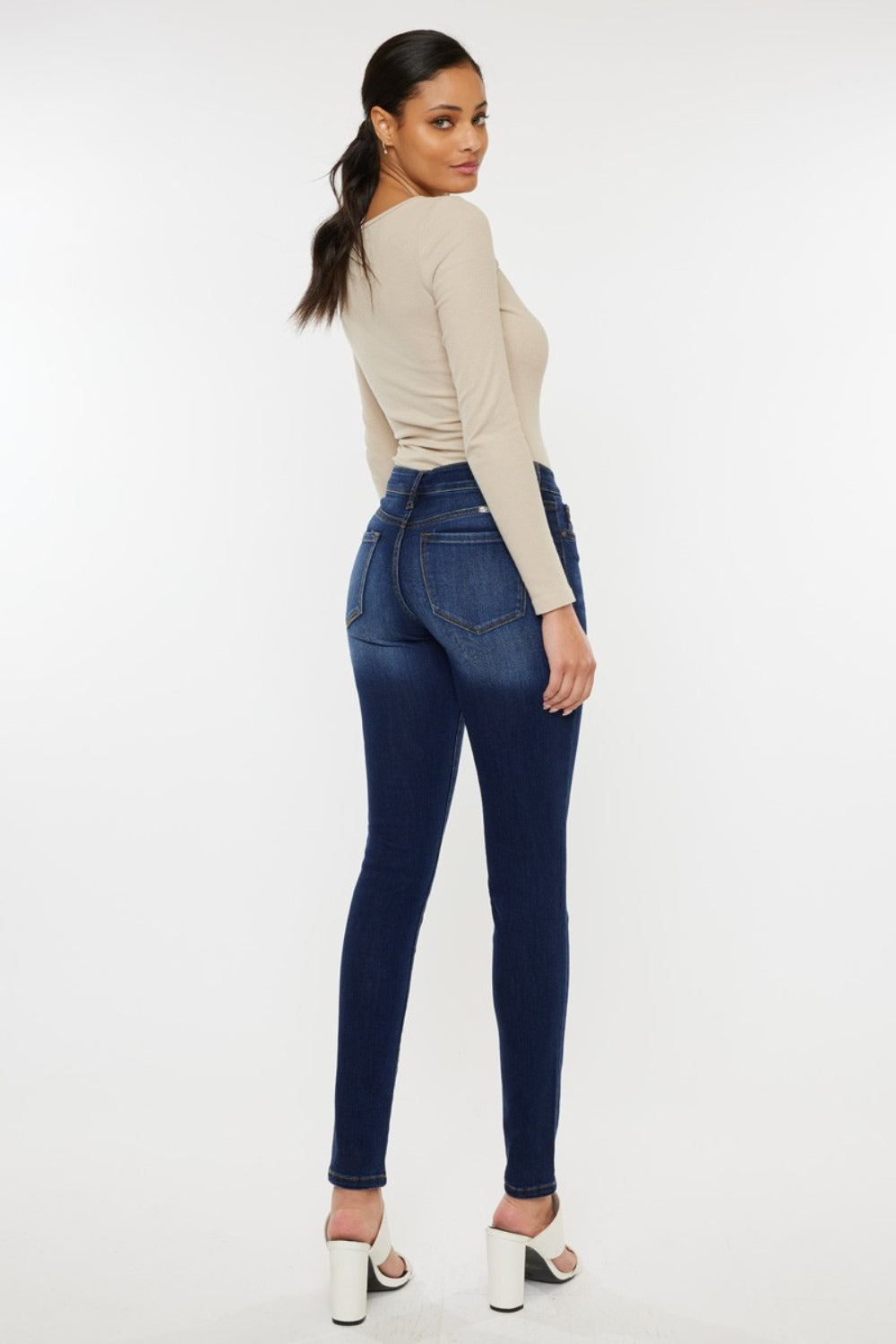 Kancan Mid Rise Gradient Skinny Jeans - TRENDMELO