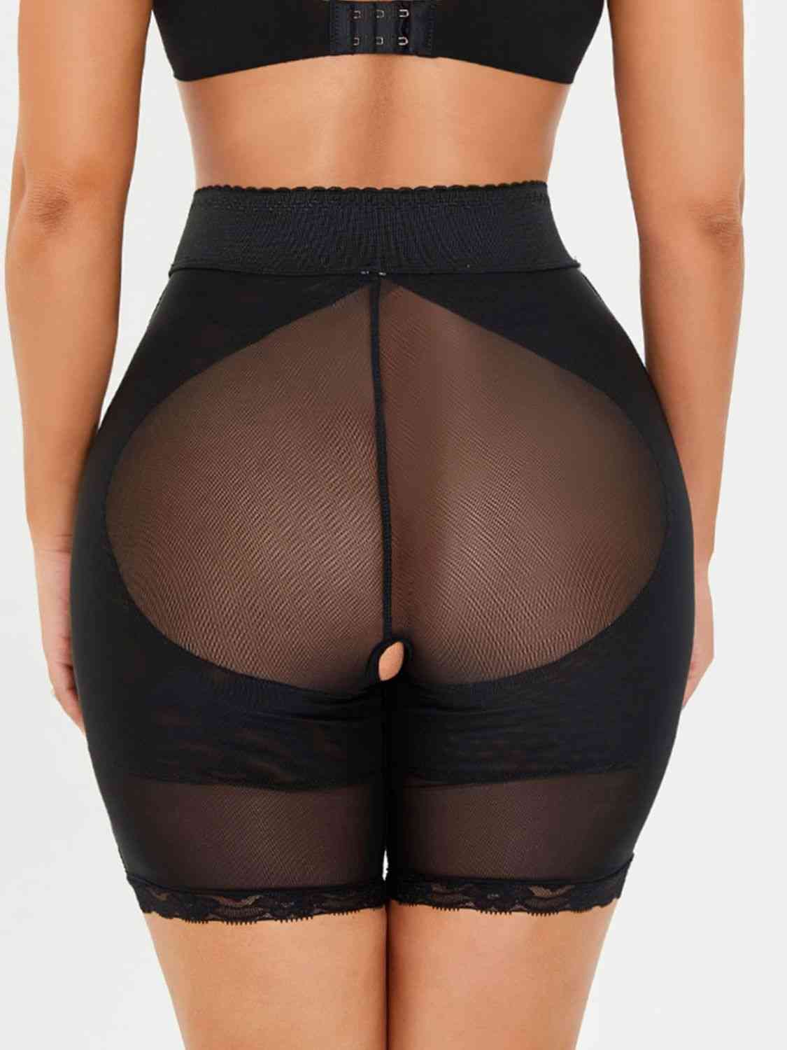 Full Size High-Waisted Lace Trim Shaping Shorts - TRENDMELO