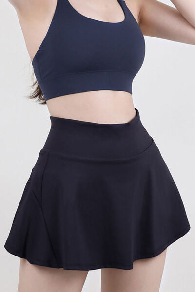 High Waist Pleated Active Skirt - TRENDMELO