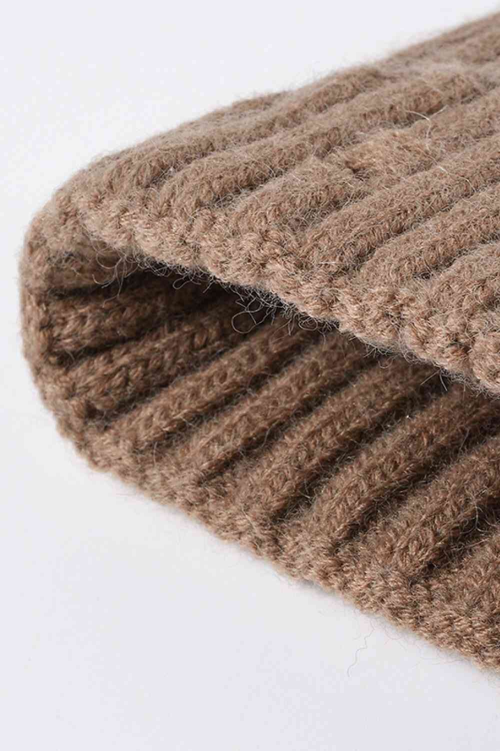 Distressed Rib-Knit Beanie - TRENDMELO